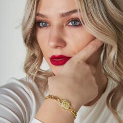 kare taşlı iki zincirli bilezik