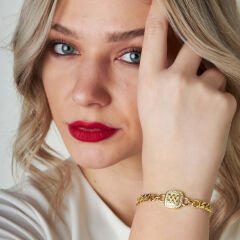 kare taşlı iki zincirli bilezik