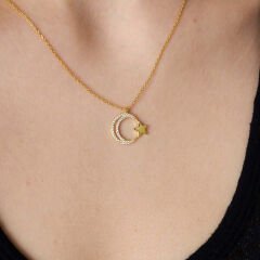 zirkon taşlı yıldız kolye