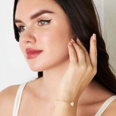 beyaz kalp bileziği