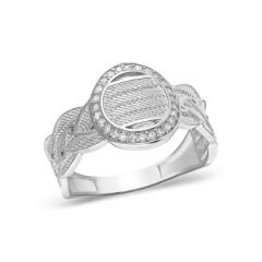 örgülü taşlı söğüt yüzük modeli