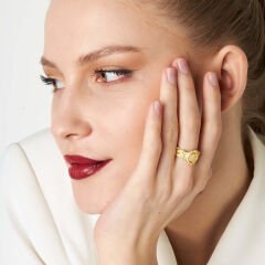 örgülü taşlı söğüt yüzük modeli