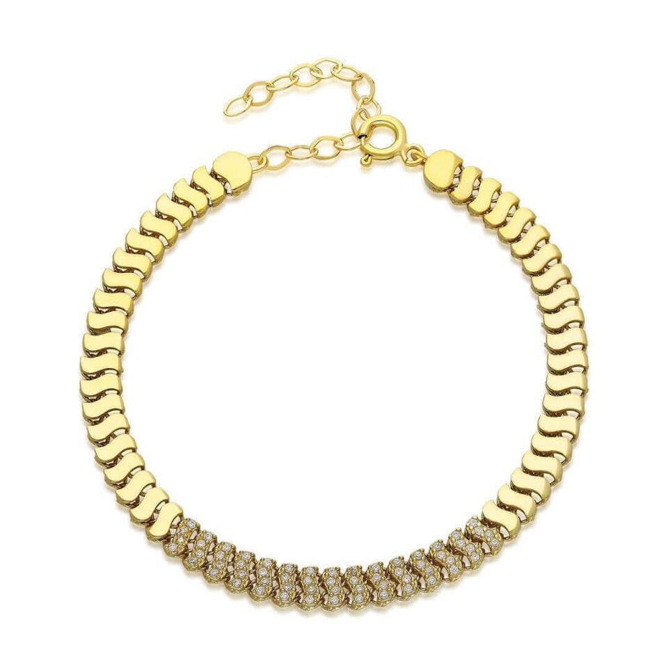 taşlı su dalgası bileziği