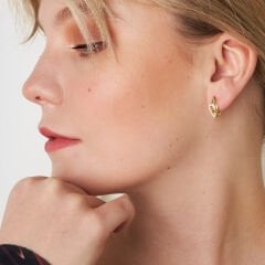 taşlı su damlası küpeler