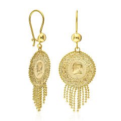 çeyrek püskül küpeler