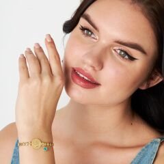 bosem gözlü bilezikli dört yapraklı yonca zincir bileziği