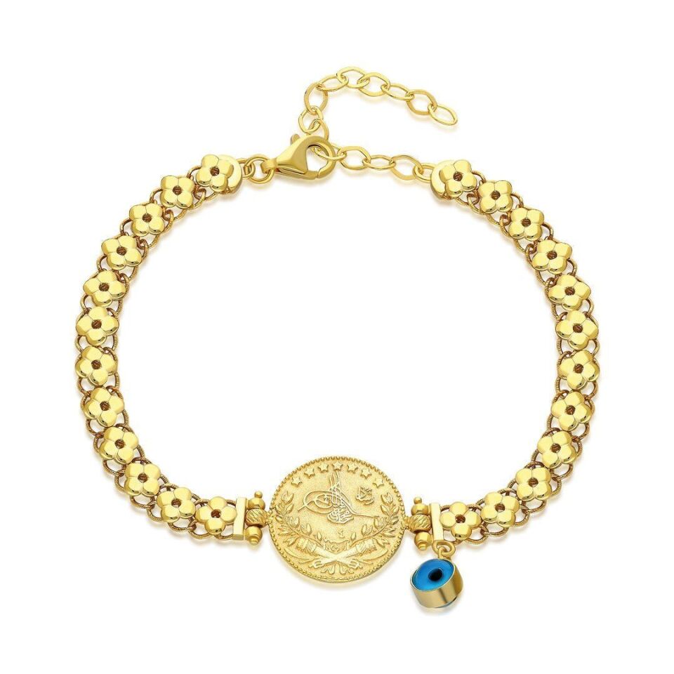 bosem gözlü bilezikli dört yapraklı yonca zincir bileziği