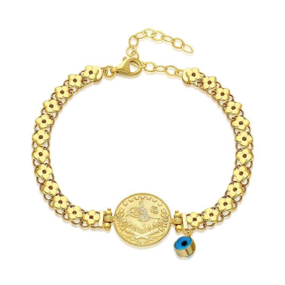 bosem gözlü bilezikli dört yapraklı yonca zincir bileziği