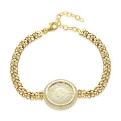 taş çerçeveli dört yapraklı yonca zincir bilezik