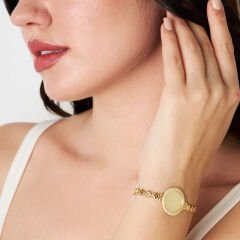 taş çerçeveli dört yapraklı yonca zincir bilezik