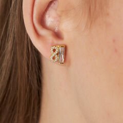 baget taşlı sonsuzluk küpeleri