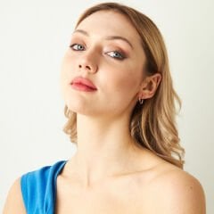 lacivert taşlı sarkıt küpeler