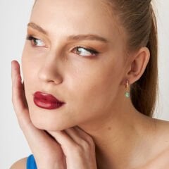 renkli taşlı sarkıt küpeler