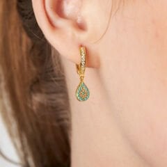 renkli taşlı sarkıt küpeler