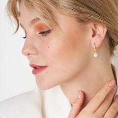 incili damla küpeler