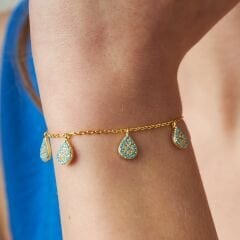 renkli taşlarla damla bilezik