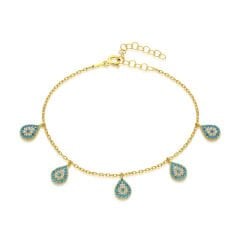 renkli taşlarla damla bilezik