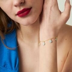 renkli taşlarla damla bilezik