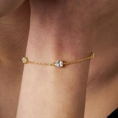 üç taşlı damla bilezik