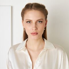 damla taşlı halka küpeler