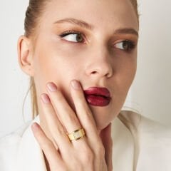 dört sıra taşlı saman yüzük