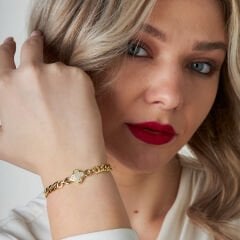 iki zincirli taş-yonca bileziği