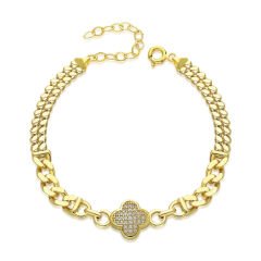 iki zincirli taş-yonca bileziği