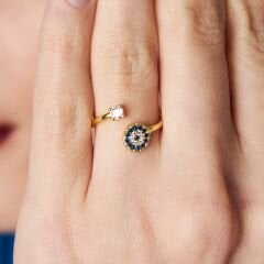 Bosem gözlü tektaş yüzük