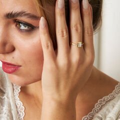 baget taşlı tektaş yüzük