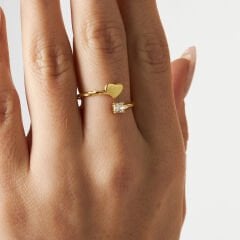 yalnız bükülmüş kalp yüzüğü