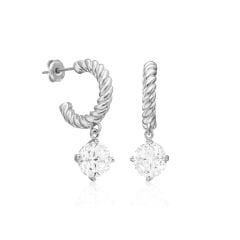 bükülmüş halkalı tek küpeler