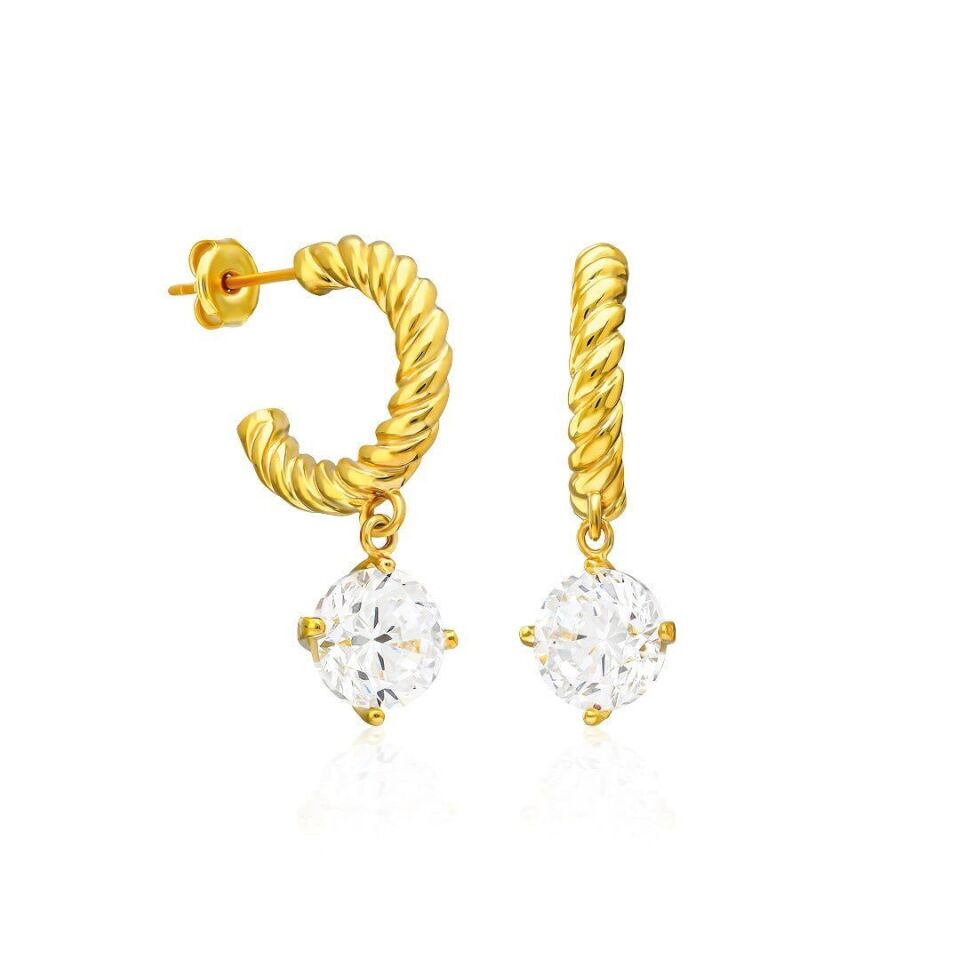 bükülmüş halkalı tek küpeler