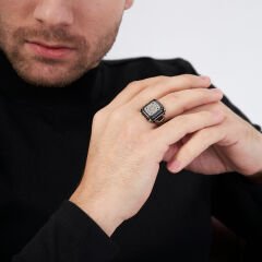 Süleyman Mührü Desenli Yüzük