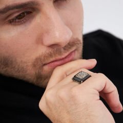 Süleyman Mührü Desenli Yüzük