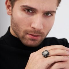 Süleyman Mührü Desenli Yüzük