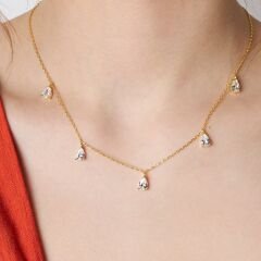 sıralı su damlası kolyesi