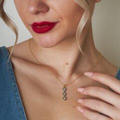 sıralı düşen nazar kolyesi