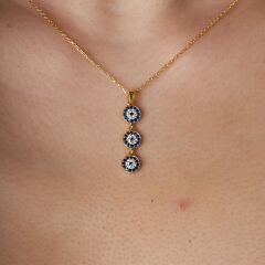 sıralı düşen nazar kolyesi