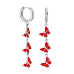 sıralı kelebek küpeler