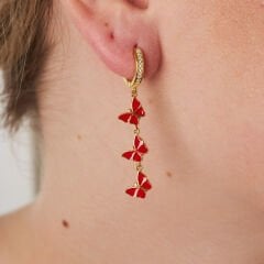 sıralı kelebek küpeler