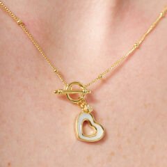 denizci kilidi kolye ucu kalp kolye