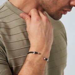 harfli siyah söğüt bileziği