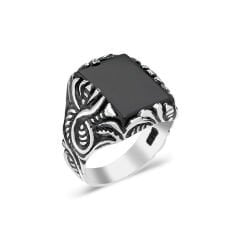 siyah dikdörtgen model yüzük