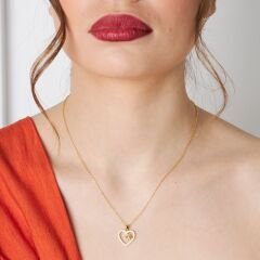 kar tanesi kalp kolyesi