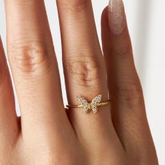 taşlı kelebek yüzük 1