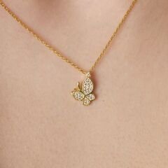 taşlı kelebek kolye