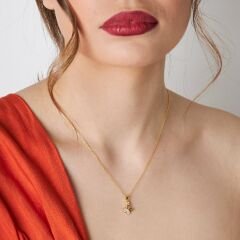 puantiyeli taşlı kelebek kolye