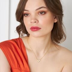 inci taşlı kelebek kolye