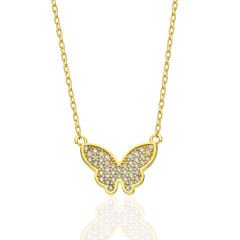 inci taşlı kelebek kolye