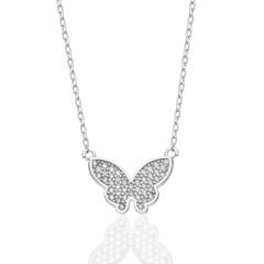 inci taşlı kelebek kolye